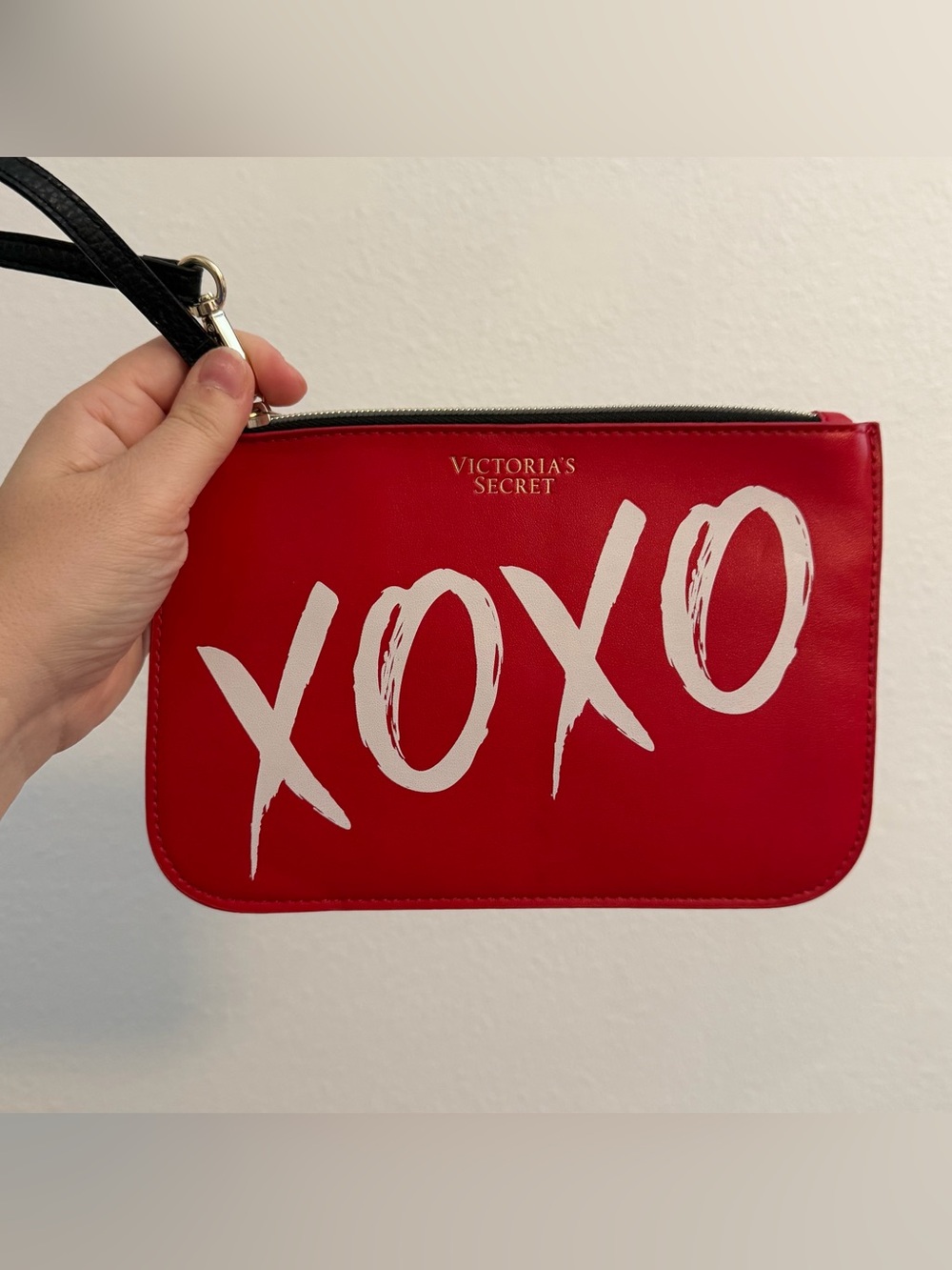 Victoria's Secret Red XOXO Clutch with Black Strap